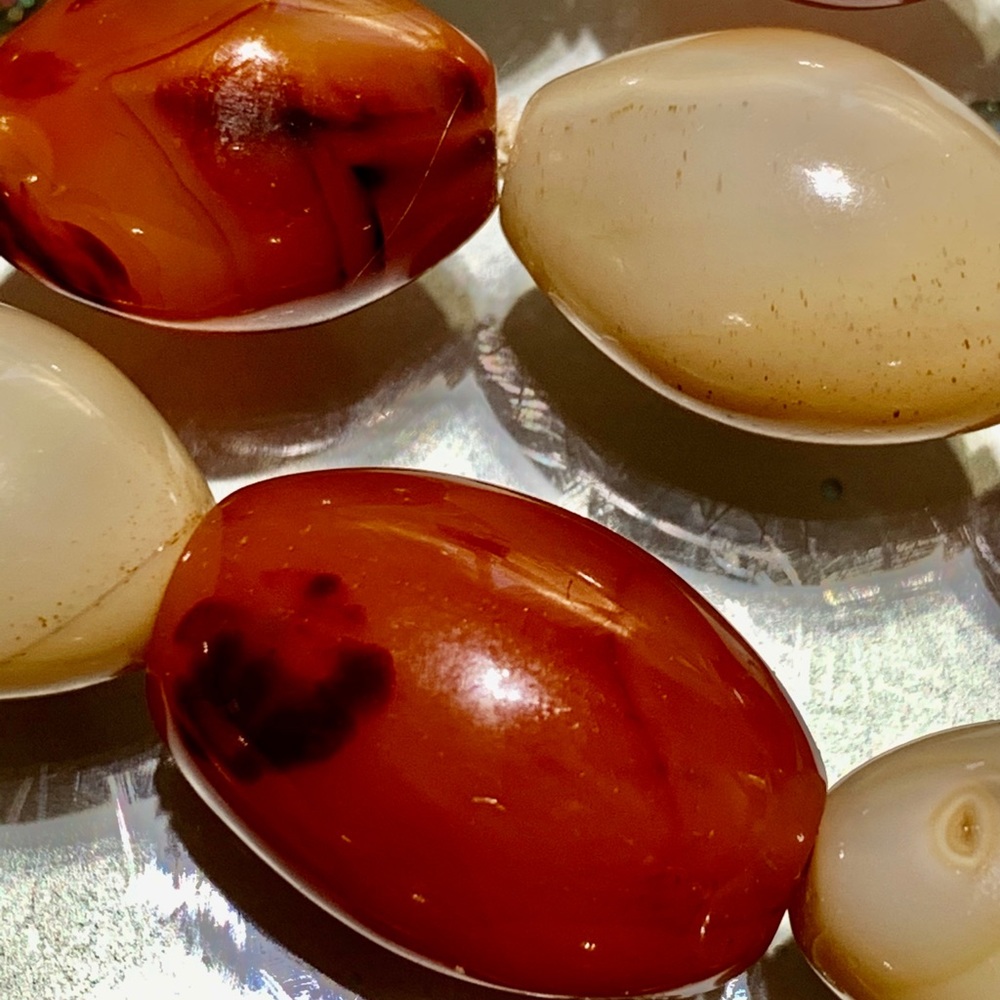 Vintage Multi Color AGATE NECKLACE 34"